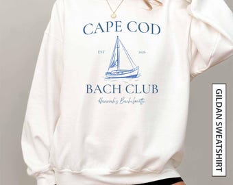 Custom Cape Cod Bach Club Girl's Trip Sweatshirt Gift for Bride and Bridesmaids Seaside Coastal Beach Bachelorette Gildan Sweatshirt