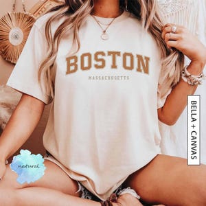 Boston T-Shirt Vintage Massachusetts City Shirt Gift for Her Travel Souvenir Gift Soft Retro Collegiate Football Sports BELLA CANVAS Shirt