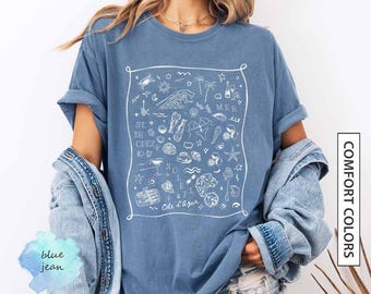 St. Tropez French Beach Vacation Shirt Gift Côte d'Azur France Travel Shirt Vintage Aesthetic Mer Soleil Sun Sea COMFORT COLORS Shirt