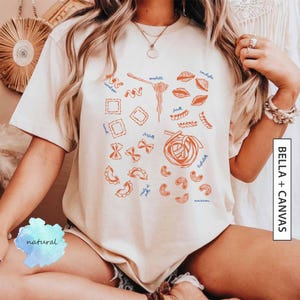 Pasta Love T Shirt Gift for Friend Shirt Gift for Pasta Lover Graphic Tee Gift Pasta Elements TShirt Italian Food Shirt BELLA CANVAS T-Shirt