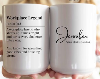 Custom Name and Job Title Staff Appreciation Mug Gift for Employees Bulk Christmas Gift for Workers Definition Noun Ceramic Mug 11 oz, 15 oz
