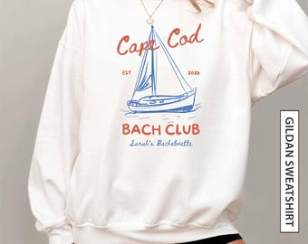 Custom Cape Cod Bach Club Girl's Trip Sweatshirt Gift for Bride and Bridesmaids Seaside Coastal Beach Bachelorette Gildan Sweatshirt