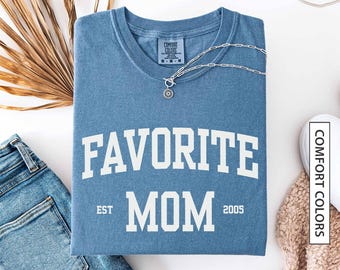 Camiseta personalizada favorita para mamá, regalo para mamá primeriza, personalizada, divertida, para madrastra, madre adoptiva, a juego con la familia, colores cómodos.