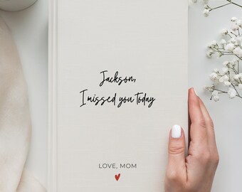 Custom Grief Journal for Loss of Son Child Memorial Gift I Missed You Today Hardcover Journal Matte