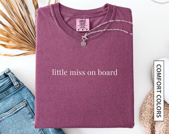 Camiseta de revelación de género para futura mamá, camiseta Little Miss Comfort Colors