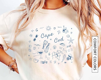 Cape Cod Girl's Trip Souvenir Travel Gift Comfort Colors T-Shirt, Gildan Sweatshirt
