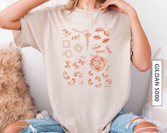 Pasta Liebe T Shirt Geschenk für Freund Shirt Geschenk für Pasta Liebhaber Grafik Tee Geschenk Pasta Elemente TShirt Italienisches Essen Shirt GILDAN 5000 T-Shirt
