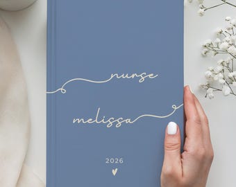 Cuaderno personalizado para graduación de enfermería, regalo personalizado con nombre y año, tapa dura mate.