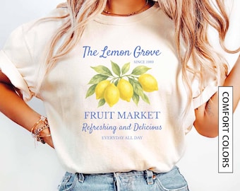 Vintage Lemon Shirt Gift for Lemon Lover Americana Fruit Shirt Lemon Graphic Tee Lemon Print TShirt Fruit Market Tee COMFORT COLORS T-Shirt