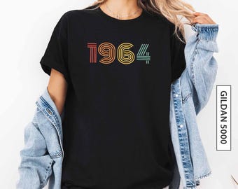 CUSTOM Retro Birth Year Shirt Gift for Mom Birthday Present Personalized Vintage Birth Date Tee Birth Year Tee 50s Birthday GILDAN 5000