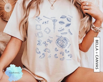 Pasta Love T Shirt Gift for Friend Shirt Gift for Pasta Lover Graphic Tee Gift Pasta Elements TShirt Italian Food Shirt BELLA CANVAS T-Shirt