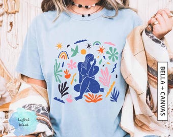 Camiseta de arte moderno, regalo para amigo/a artista, regalo para amante del arte, camiseta colorida, regalo para el arte contemporáneo, camiseta inspirada en Matisse BELLA CANVAS