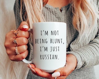 Divertida taza rusa, regalo para un amigo ruso bilingüe, divertida taza con cita rusa, divertido humor ruso, "Soy solo ruso", taza de cerámica de 11 oz, 15 oz