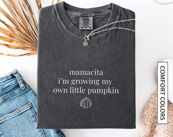 Camiseta de revelación de embarazo, regalo para futura abuela, revelación de género, otoño invierno, Halloween, temática de calabaza, camiseta de embarazo con colores cómodos.