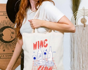Wine Club Tote Bag for Wine Lover Tote Bag Gift for Wine Club Member Christmas Tote Gift Wine Enthusiast Tote Gift Cotton Canvas Tote Bag