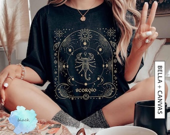 Scorpio T Shirt Gift for Her Shirt Gift for Astrology Lover Graphic Tee Gift for Scorpio Star Sign Moon TShirt Gift BELLA CANVAS T-Shirt