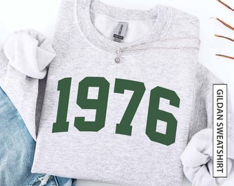 Sudadera personalizada con el año de nacimiento para el 50 cumpleaños, regalo de cumpleaños personalizado, sudadera de cumpleaños, viaje de fin de semana de chicas 1976, sudadera Gildan