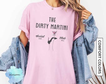 The Dirty Martini Shirt Gift Dark Coquette Old Money Aesthetics Art Deco Style Bartender Shirt Gift Sexy Heel TShirt COMFORT COLORS T-Shirt