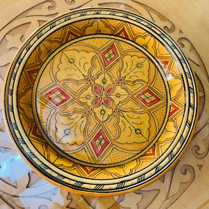 Moroccan Handmade Pottery Plate - Traditional Safi Morocco Patterns