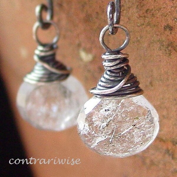 Tourmalated Quartz and Sterling Earrings