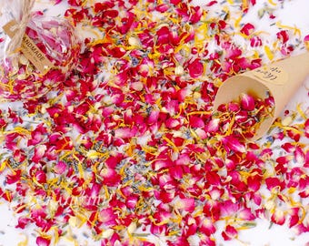 Pétalos secos naturales 100% biodegradables/confeti de boda hecho a mano/confeti natural para celebración de boda/confeti de flores