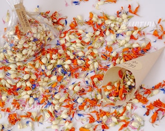 Pétalos secos naturales - Confeti de boda 100% biodegradable / Confeti natural para celebraciones de bodas / Confeti de flores