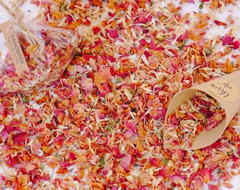 Pétalos secos naturales de rosa dorada/confeti de boda hecho a mano/confeti natural para celebración de boda 100 % biodegradable/confeti de flores