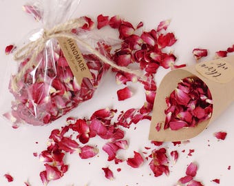 Confeti de flores secas de rosa dorada/confeti de boda hecho a mano/confeti natural para celebración de bodas/confeti de flores