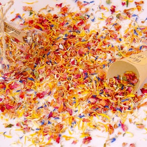 Confeti colorido de flores secas naturales/confeti artesanal para bodas/confeti natural para celebraciones nupciales/confeti de flores