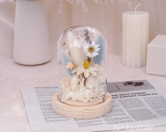LED-verlichting Glazen stolp met eeuwige bloem/Frankrijk originele decoratie/Boho bruiloft tafel gedroogde bloem versieren/cadeau voor haar