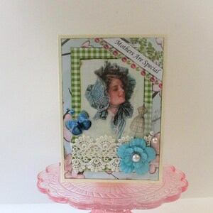Handmade Birthday Card - Mothers Are Special - Country lace vintage