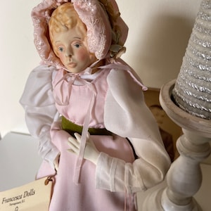 Francesca Doll Americana Collection Dairy Maide Signed Ceramic 1982