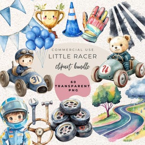 Race Car Clipart l Watercolour PNG l Boys Birthday l Racing Theme l Cute Race Car Clipart l Scrapbook l Baby Boy l Baby Shower Boys l Car