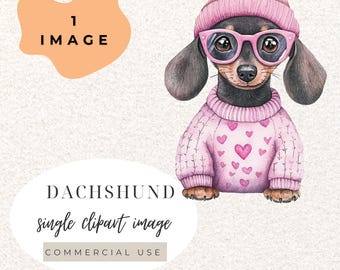 Dachshund Dog Watercolour Clipart PNG  (Digital Download)