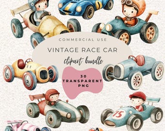 Clipart PNG de acuarela de coche clásico (descarga digital)