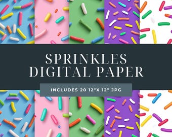 Sprinkles Watercolour Digital Paper JPG (Digital Download)