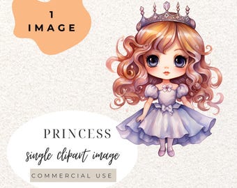 Princess Watercolour Clipart PNG  (Digital Download)