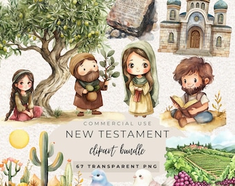 New Testament Biblical Characters Watercolour Clipart PNG (Digital Download)