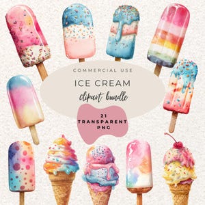 Icecream Popsicle Watercolour Clipart PNG l Summer Clipart l Colourful Icecream  l Ice Lolly Clipart l Popsicle Stick PNG l Baby Shower