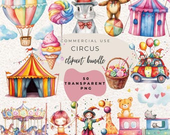 Circus Watercolour Clipart PNG  (Digital Download)