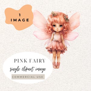 Pink Fairy Watercolour Clipart PNG  (Digital Download)
