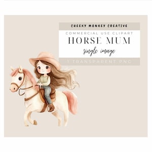Pferd Mama Clipart, kommerzielle Lizenz, Aquarell Pferd Clipart, Best Friends Clipart, Mädchen mit Pferd, Pferd, Tierliebhaber, Kinder, Cowgirl