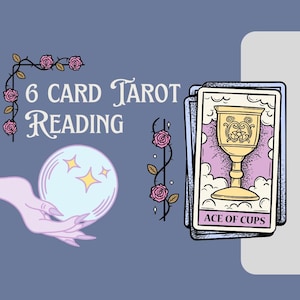 Lecture de tarot à 6 cartes | Même heure - Livraison en 72 heures | Intuitif et détaillé | Amour, carrière, métaphysique, manifestation, réalité désirée, etc.