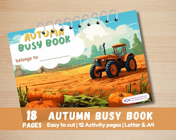 Autumn Toddler Busy Book: Montessori Learning Activities (PDF)