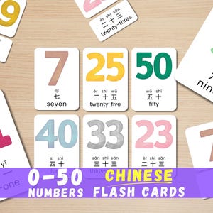 0-50 Numer Chiński Flash Cards Montessori Karty do druku Edukacja domowa Przedszkole Matematyka Klasa Karta Nomenklatury Nauczyciel Materiały do druku