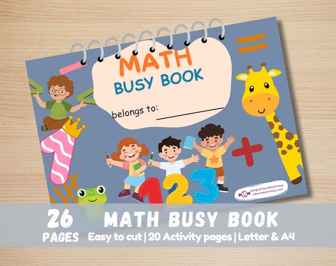 Mathematics Busy Book Printable: Toddler Learning Activities (PDF)