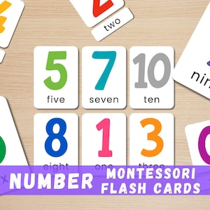 0-10 Number Flash Cards Montessori Printable Cards Homeschool Preschool Math Classroom Count Nomenclature Cards Teacher Printable Resources