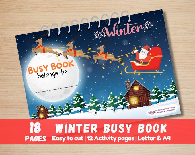Winter Busy Book: Toddler Learning Activities (Digital Download)