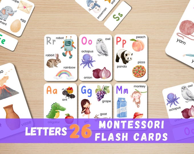 Montessori Alphabet Flash Cards: Early Learning Resource (PDF)