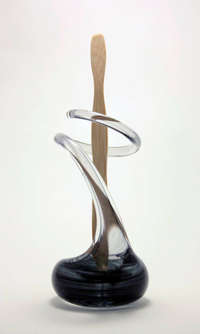Smoky Grey Glass Toothbrush Holder Made on Request Etsy
